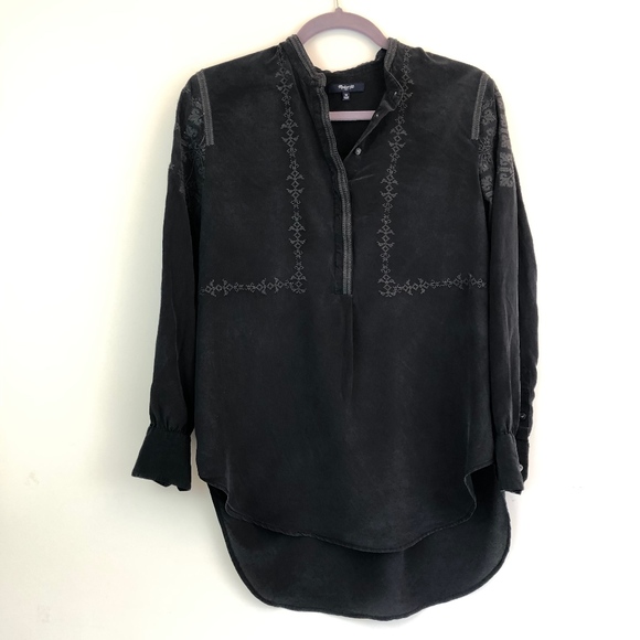 Madewell Black Tunic Top Size Medium - Picture 1 of 8